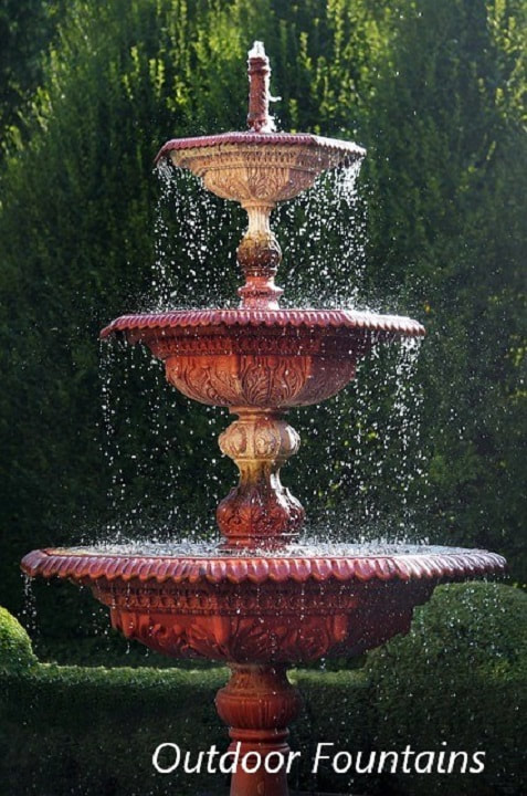 Outdoor 3-tier water fountain