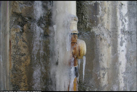 Frozen outdoor pipe